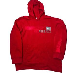 Nike Y2K Red Hoodie sweatshirt flames sleeve embroidered nike check large 14-16